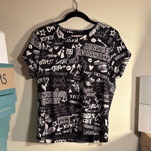 Victoria's Secret Black and White Monogram Tee